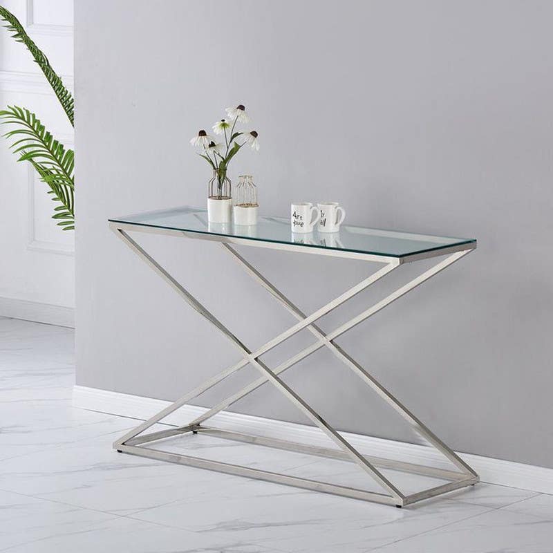 Steel Table , Rectangular Shape, One Piece, 90×40×120 cm - Silver