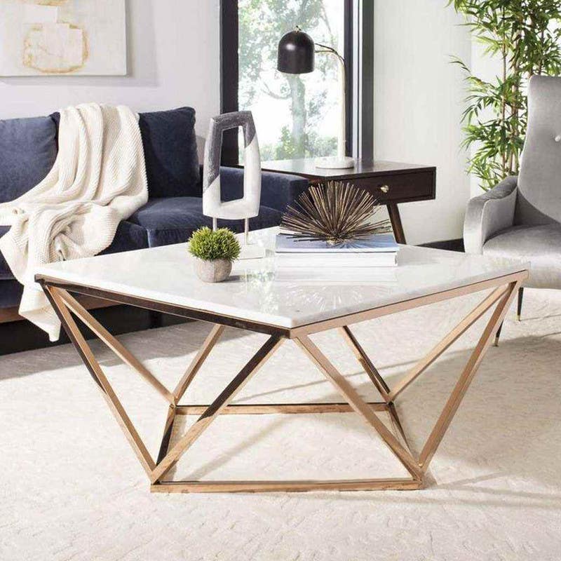 Steel Coffee Table , Square shape, One Piece, 50×80×80 cm - Silver