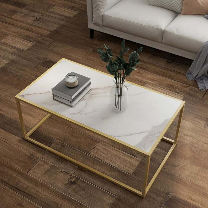 Steel Coffee Table , Rectangular Shape, One Piece, 50×60×100 cm - Silver