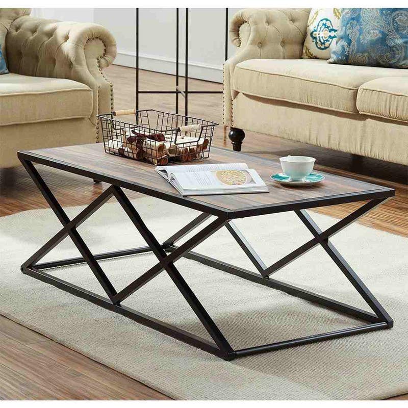 Steel Coffee Table , Rectangular Shape, One Piece, 50×60×100 cm - Black Brown