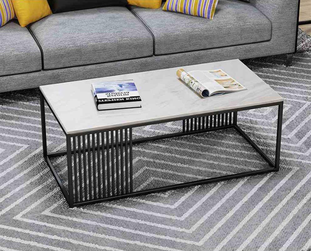 Steel Coffee Table , Rectangular Shape, One Piece, 55×40×100 cm - Black