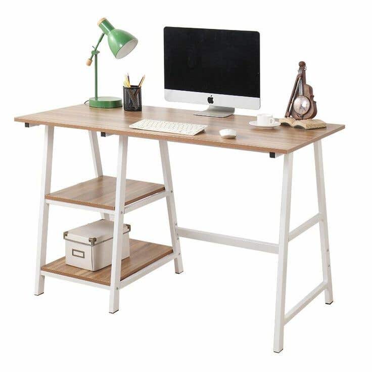 Metal desk, 110×75×50 - Brown White - St360