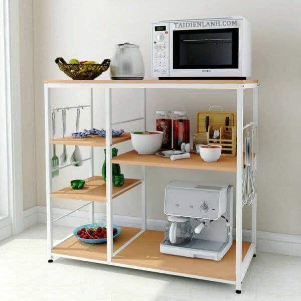 Kitchen Stand, Metal, 120×100×45 Cm - White Beige