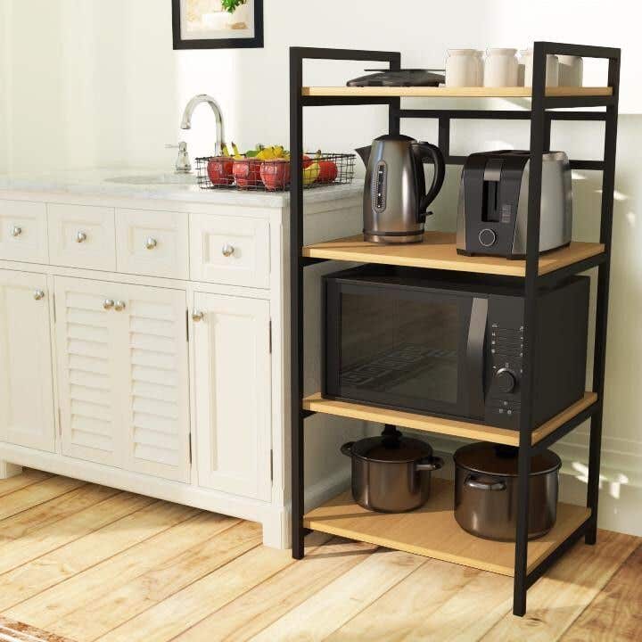 Kitchen Stand, Metal, 70×160×45 Cm - Black Brown