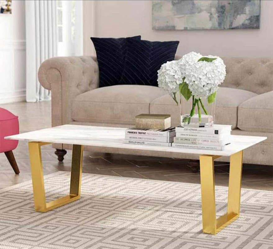 Steel Coffee Table , Rectangular Shape, One Piece, 60×45×110 cm - Gold
