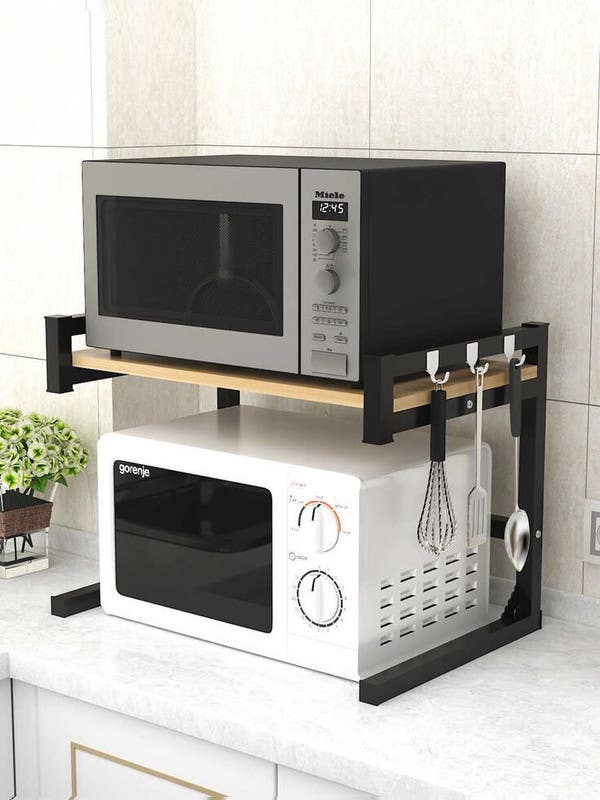 Kitchen Stand, Metal, 70×80×45 Cm - Beige Black
