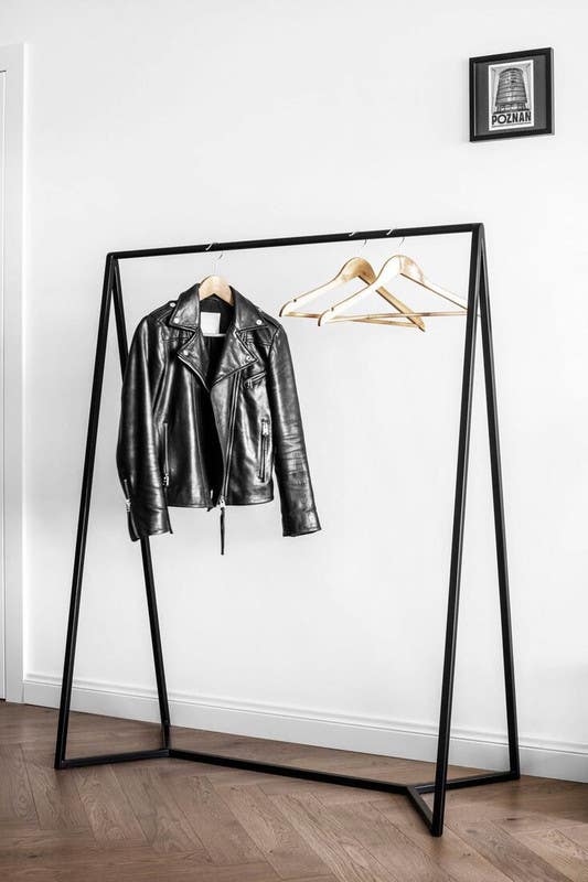 Metal Clothes Rack, 120×170×40 cm - Black