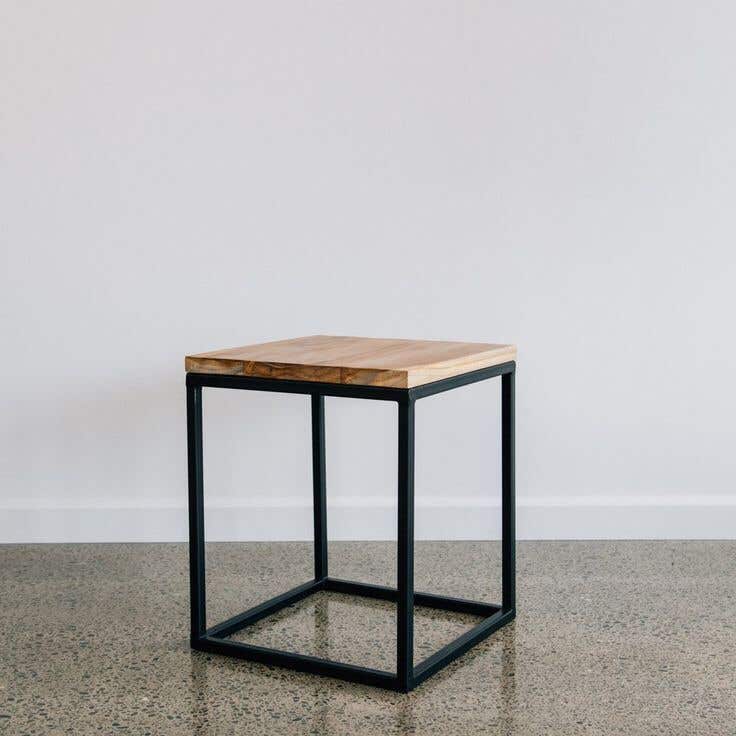 Metal pouf, 45×50×45 cm - Black Beige