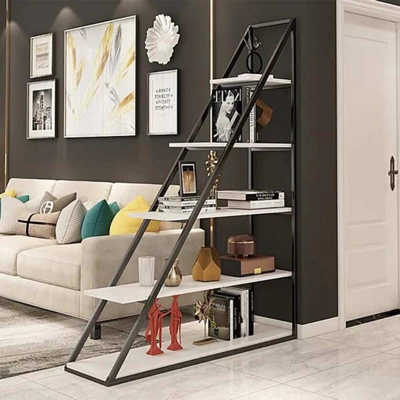 Stainless Steel Cube Shelves, Triangle shape, One Piece, 180×35×110 cm - Black
