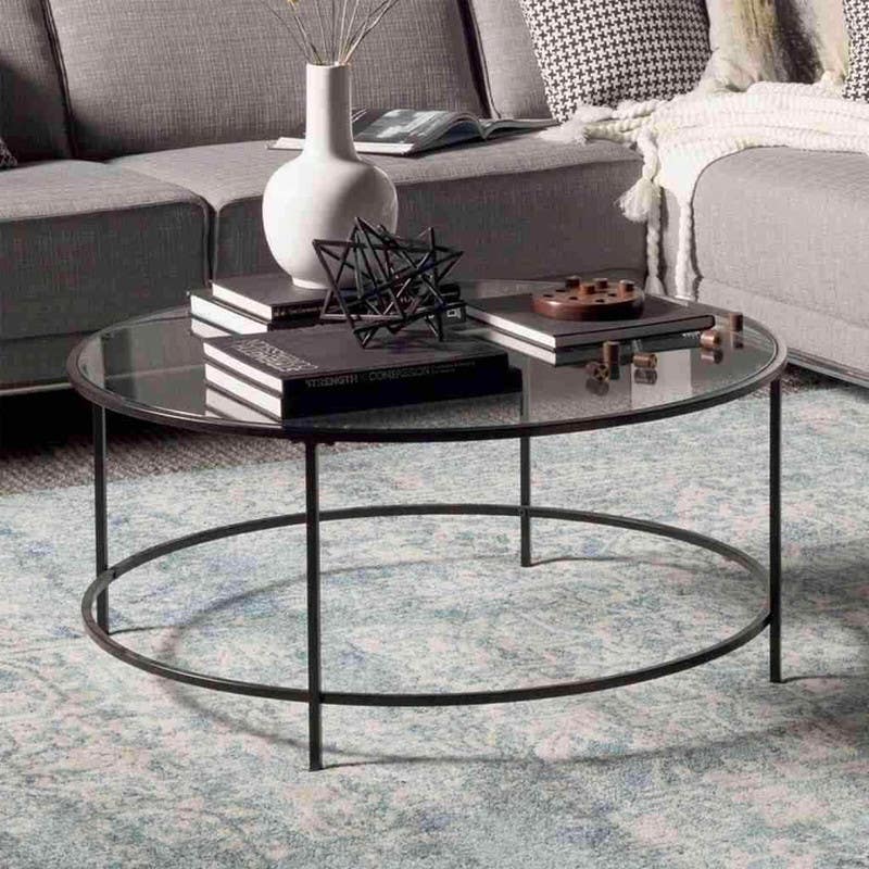 Steel Coffee Table , Round Shape, One Piece, 45×70×70 cm - Black