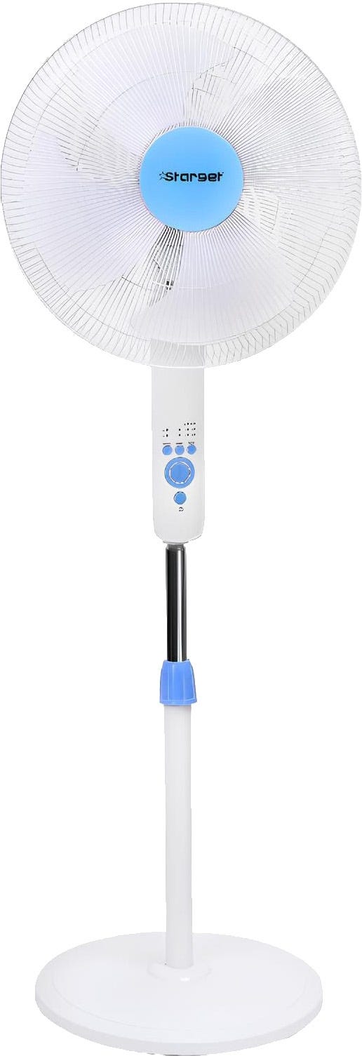 Starget St-1880 Stand Fan, 3 Speeds, Timer, 5 Blades, Remote Control - White