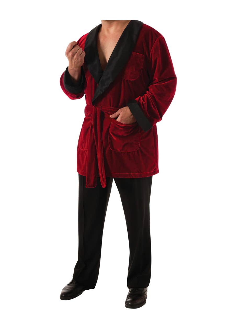 Long Sleeve Velvet Pajama Set with Pants for Men, 2 Piece
