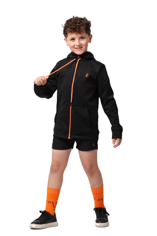Dry Fit Sweatshirt For Boys, 4-6 Years - Black Orange