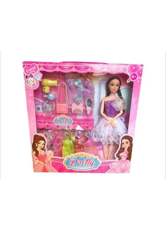 El-Safwa Doll Toy With Accessories For Girls - Multicolor
