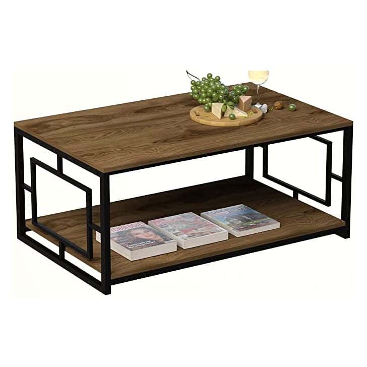 Modern Metal Center Table, 100 X 50 X 50 Cm - Brown