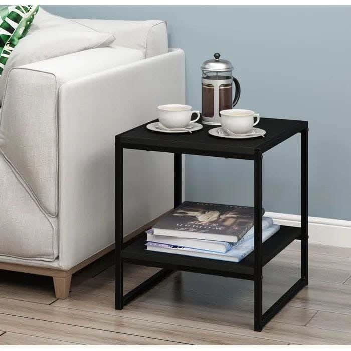 Metal Modern Single Side Table, 50×40×40 cm - Black