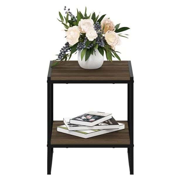Metal Modern Single Side Table, 50×40×40 cm - Brown