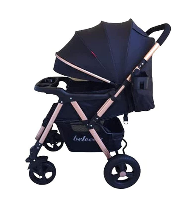 Beleco Baby Stroller, 4 Wheels - Black