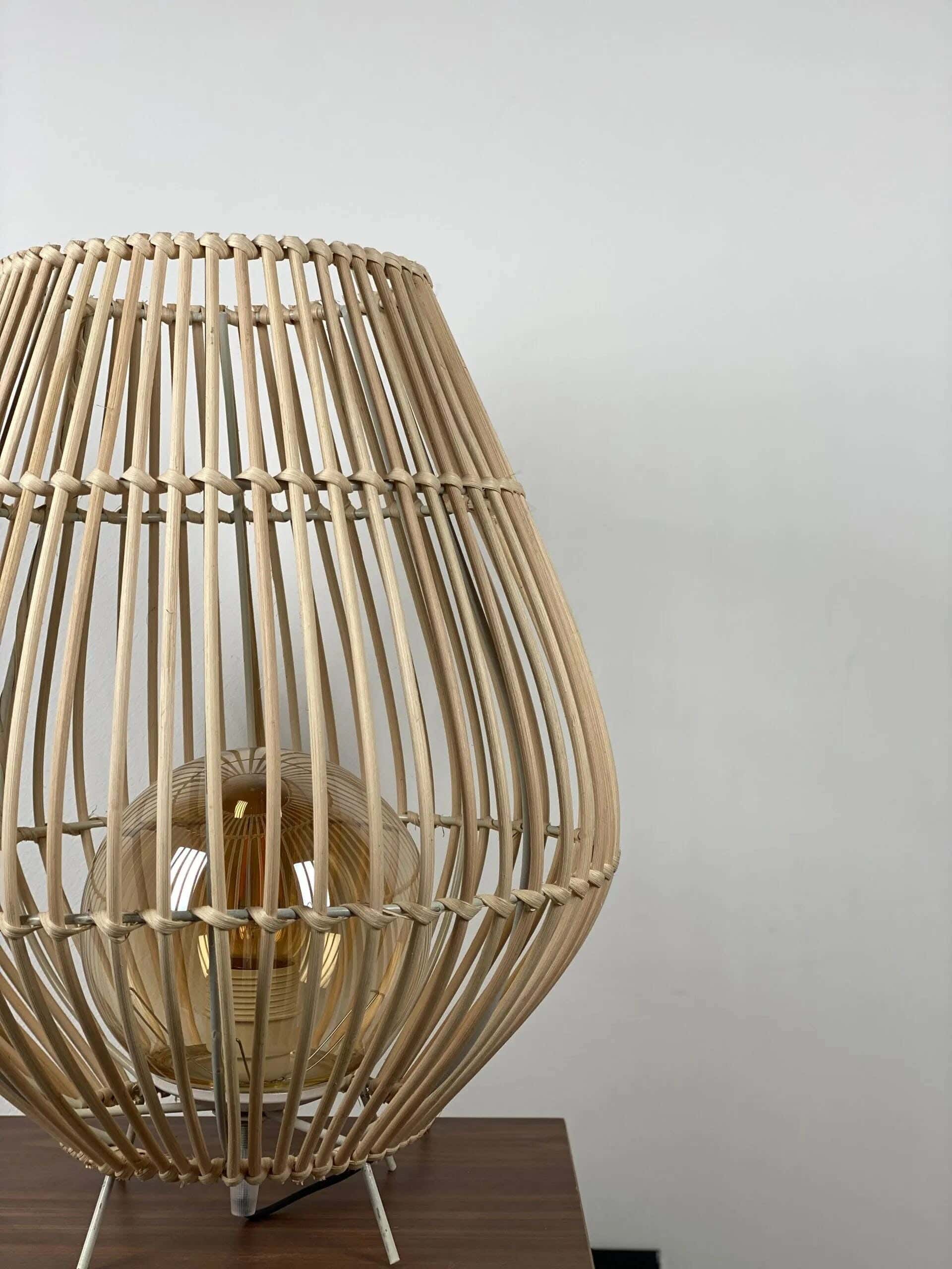TBS Bamboo Boho Table Lamp, 40 ×30 cm - Beige
