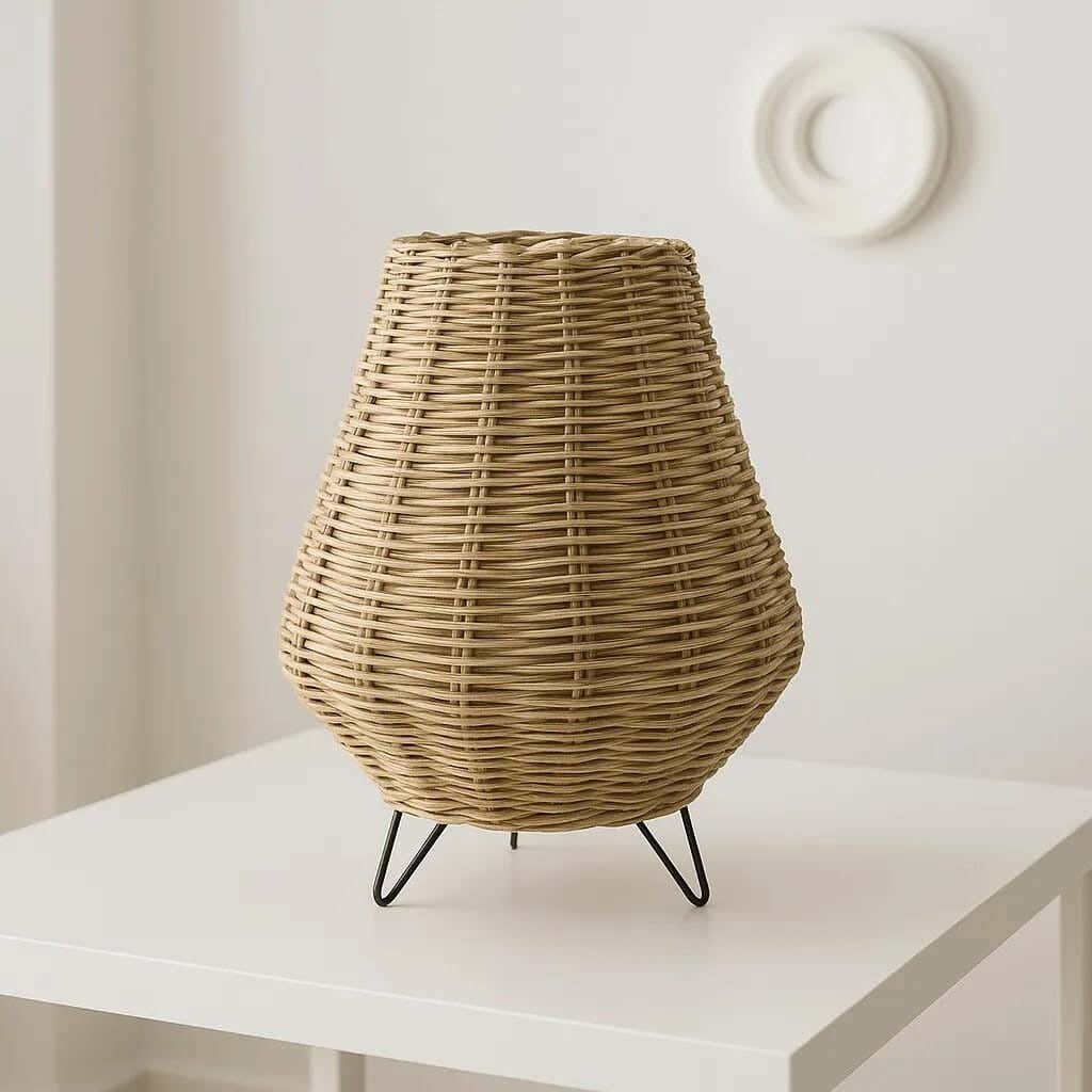 TBS Bamboo Boho Table Lamp, 30 ×20 cm - Beige