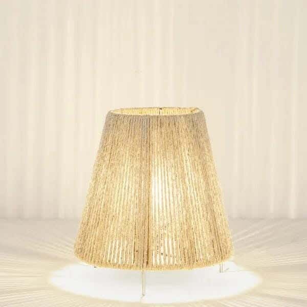 TBS Burlap Threads Boho Table Lamp, 25 ×20 cm - Beige