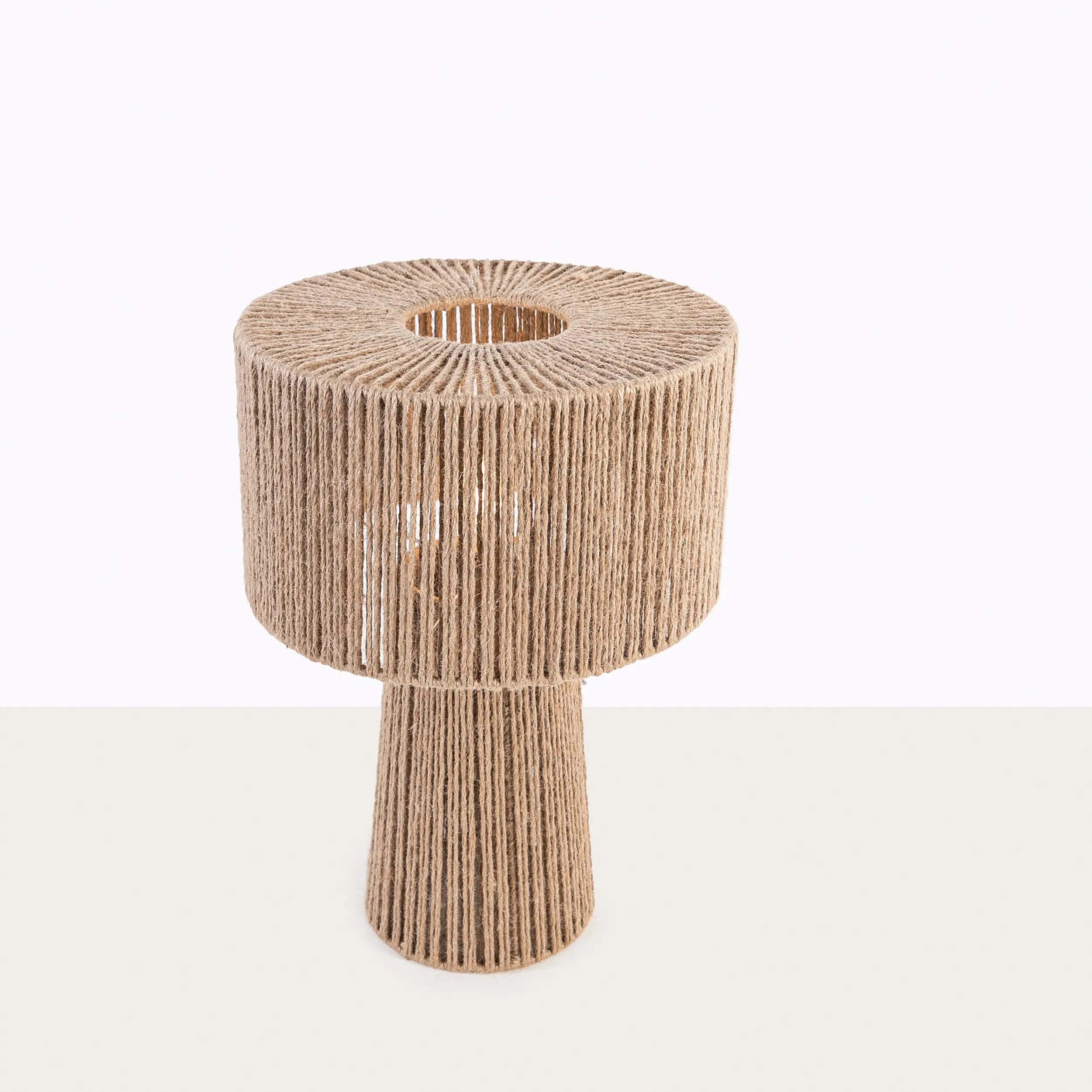 TBS Burlap Threads Boho Table Lamp, 55 ×40 cm - Beige