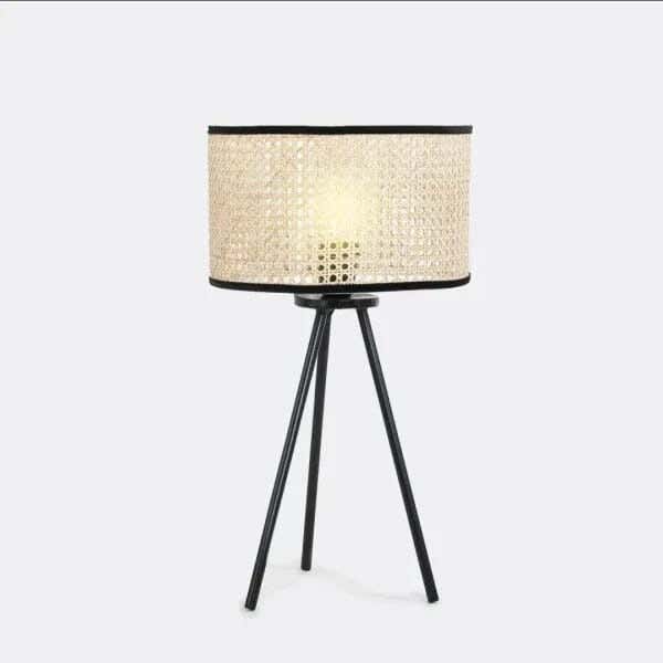 TBS Rattan Boho Table Lamp, 45 ×25 cm - Beige