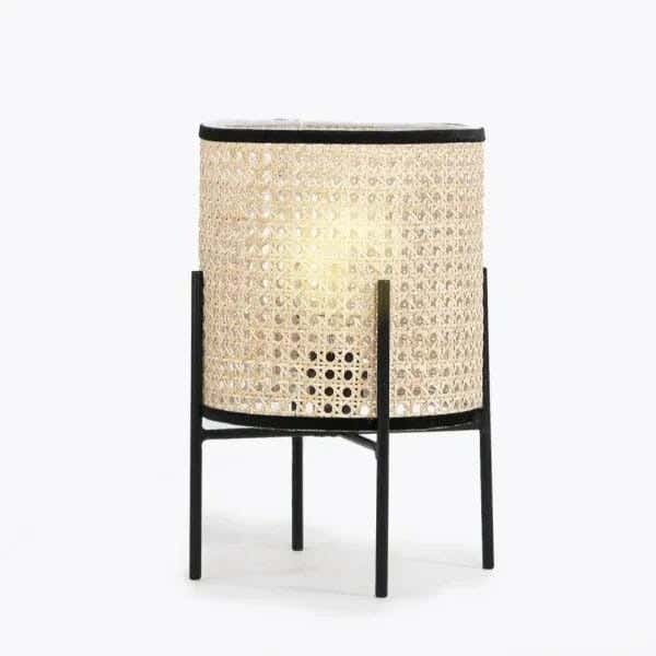 TBS Rattan Boho Table Lamp, 45 ×20 cm - Beige