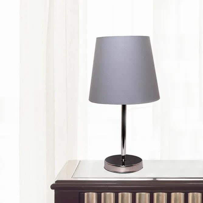 TBS Fabric Modern Table Lamp, 45 ×23 cm - Grey