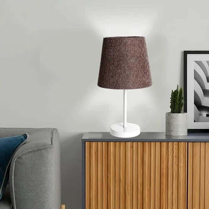 TBS Fabric Modern Table Lamp, 45 ×23 cm - Brown