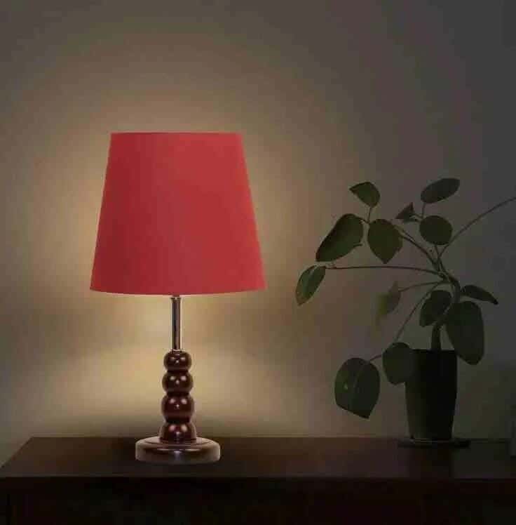 TBS Fabric Modern Table Lamp, 45 ×23 cm - Burgundy