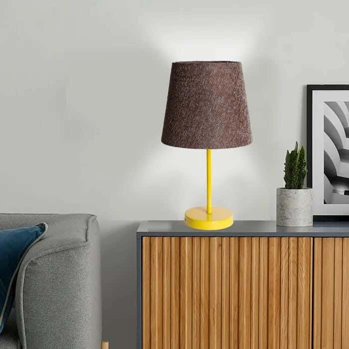 TBS Fabric Modern Table Lamp, 45 ×23 cm - Brown