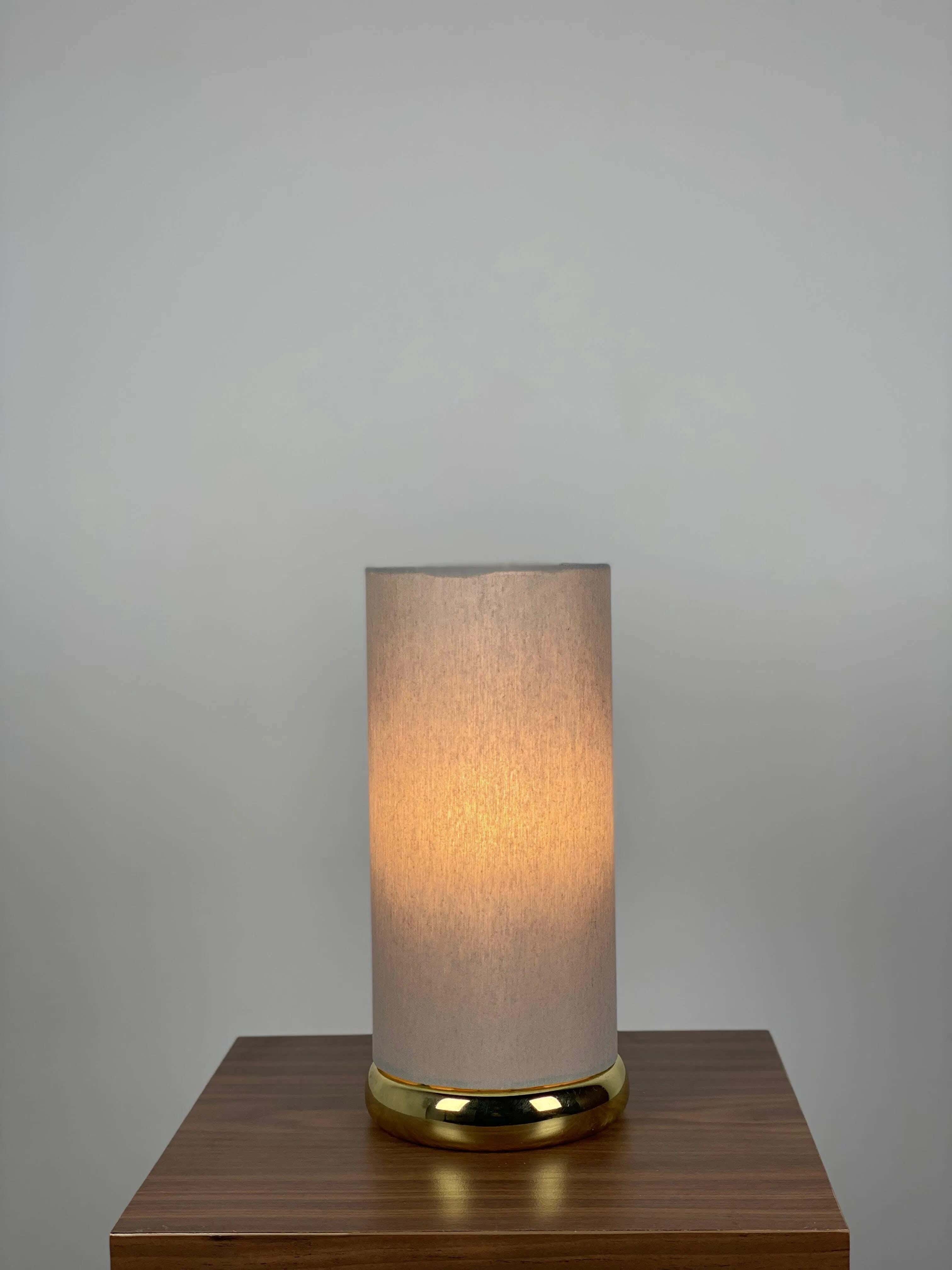 TBS Fabric Modern Table Lamp, 28 ×12 cm - Grey