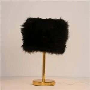 TBS Fur Modern Table Lamp, 45 ×25 cm - Black