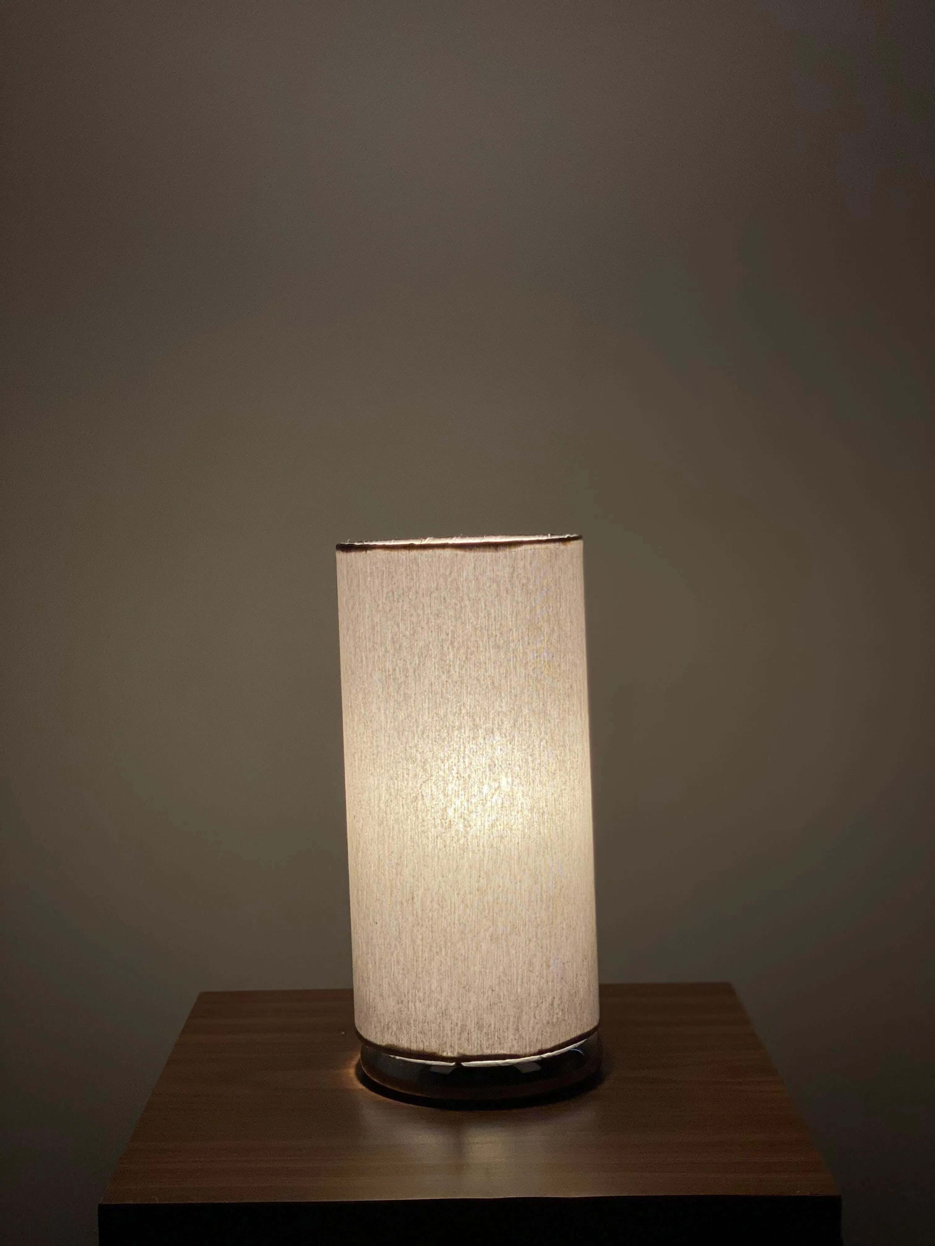 TBS Fabric Modern Table Lamp, 23 ×12 cm - Grey