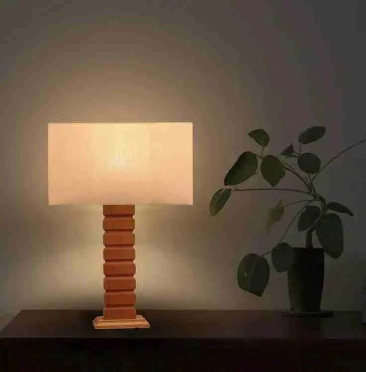 TBS Fabric Modern Table Lamp, 65 ×40 cm - Beige