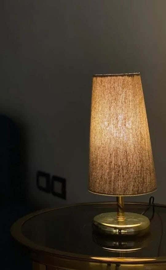 TBS Fabric Modern Table Lamp, 30 ×15 cm - Beige