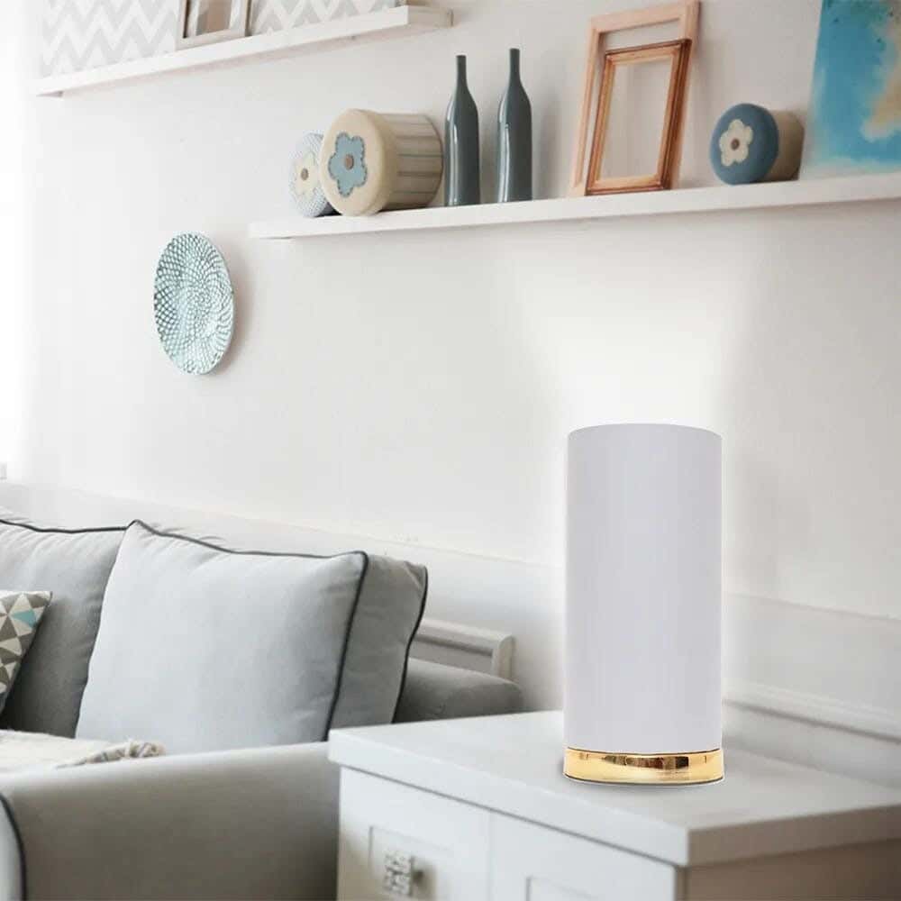 TBS Fabric Modern Table Lamp, 28 ×12 cm - Off White