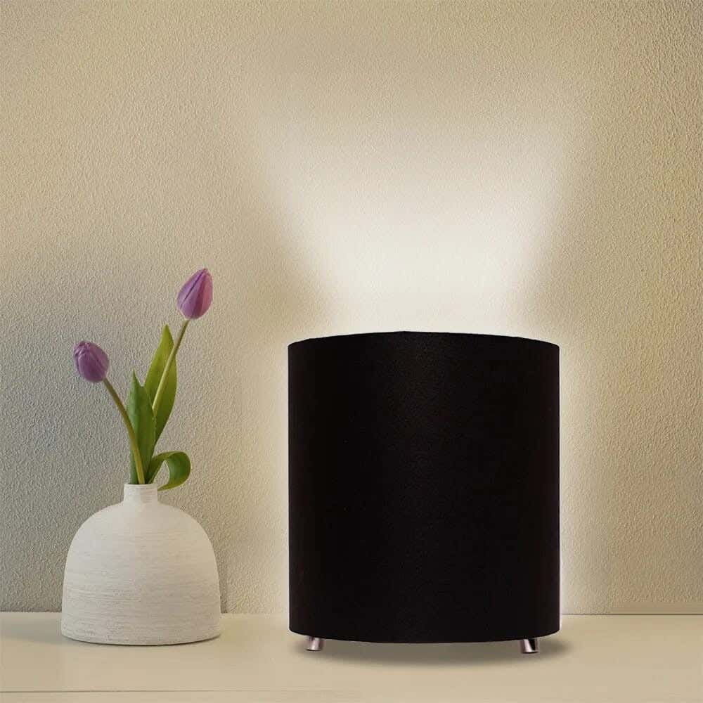 TBS Fabric Modern Table Lamp, 20 ×20 cm - Black