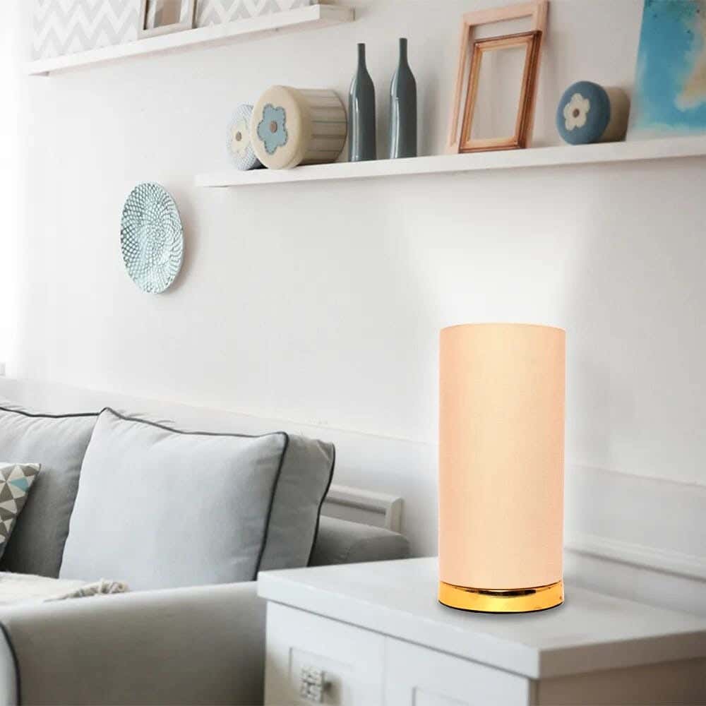 TBS Fabric Modern Table Lamp, 28 ×12 cm - Beige