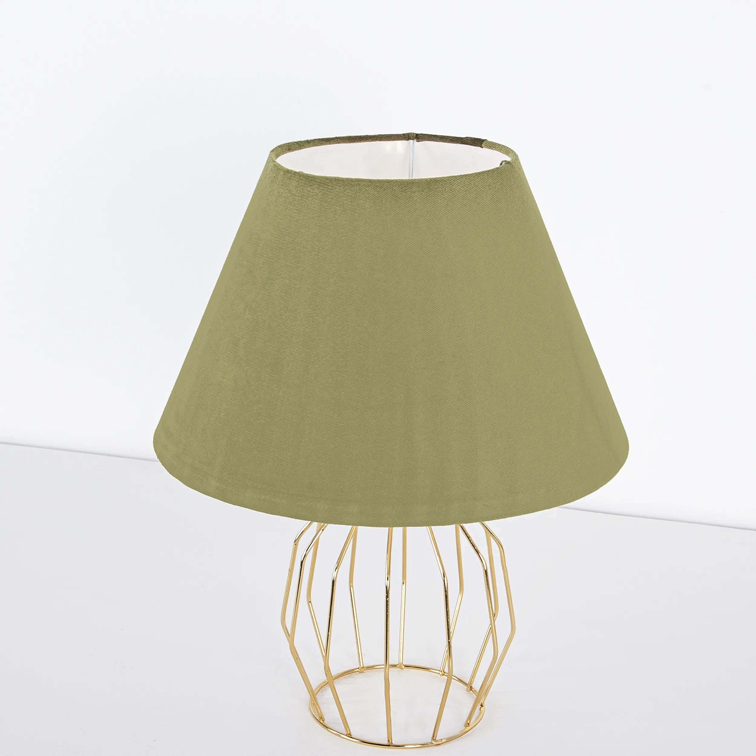 TBS Fabric Modern Table Lamp, 45 ×30 cm - Olive