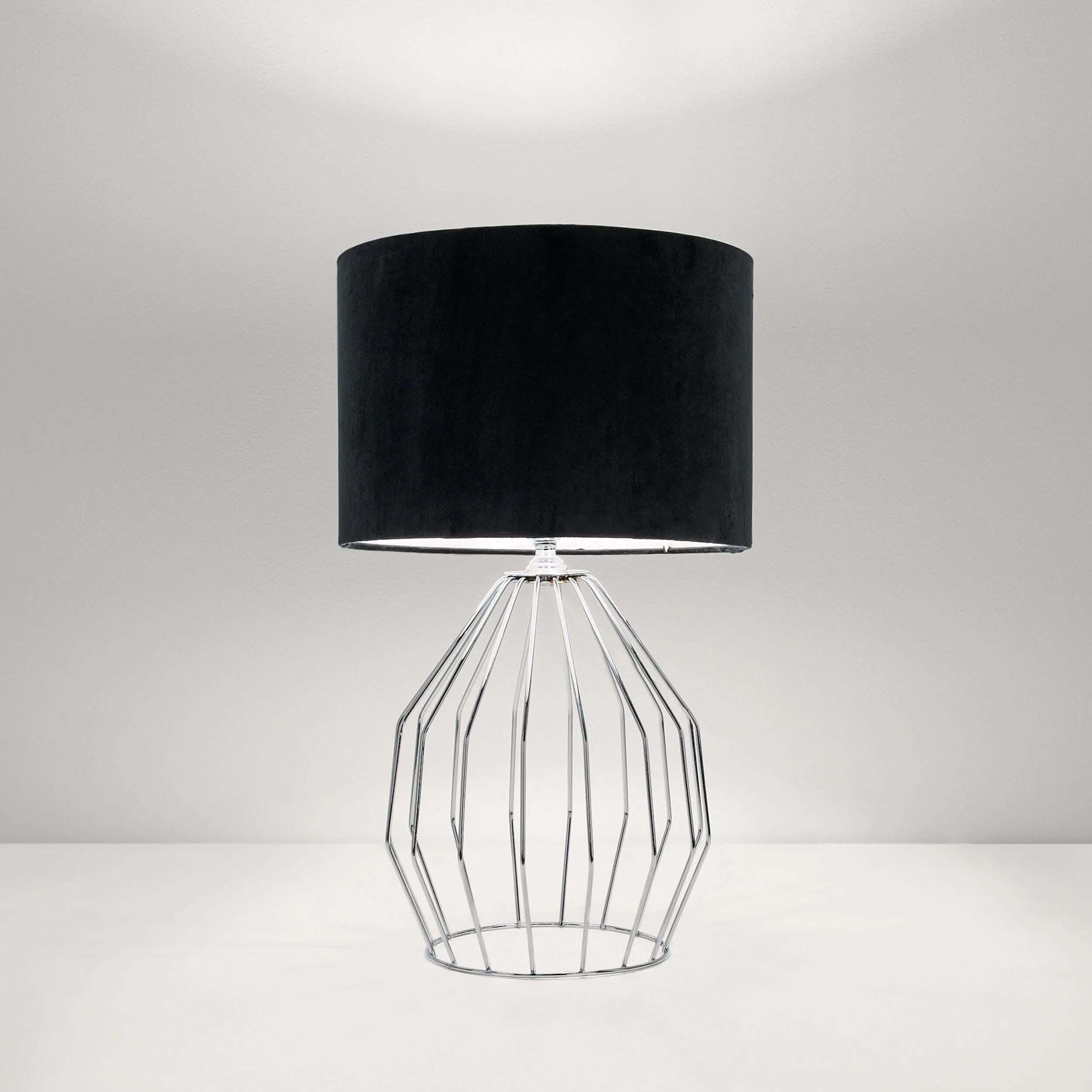 TBS Fabric Modern Table Lamp, 65 ×40 cm - Black