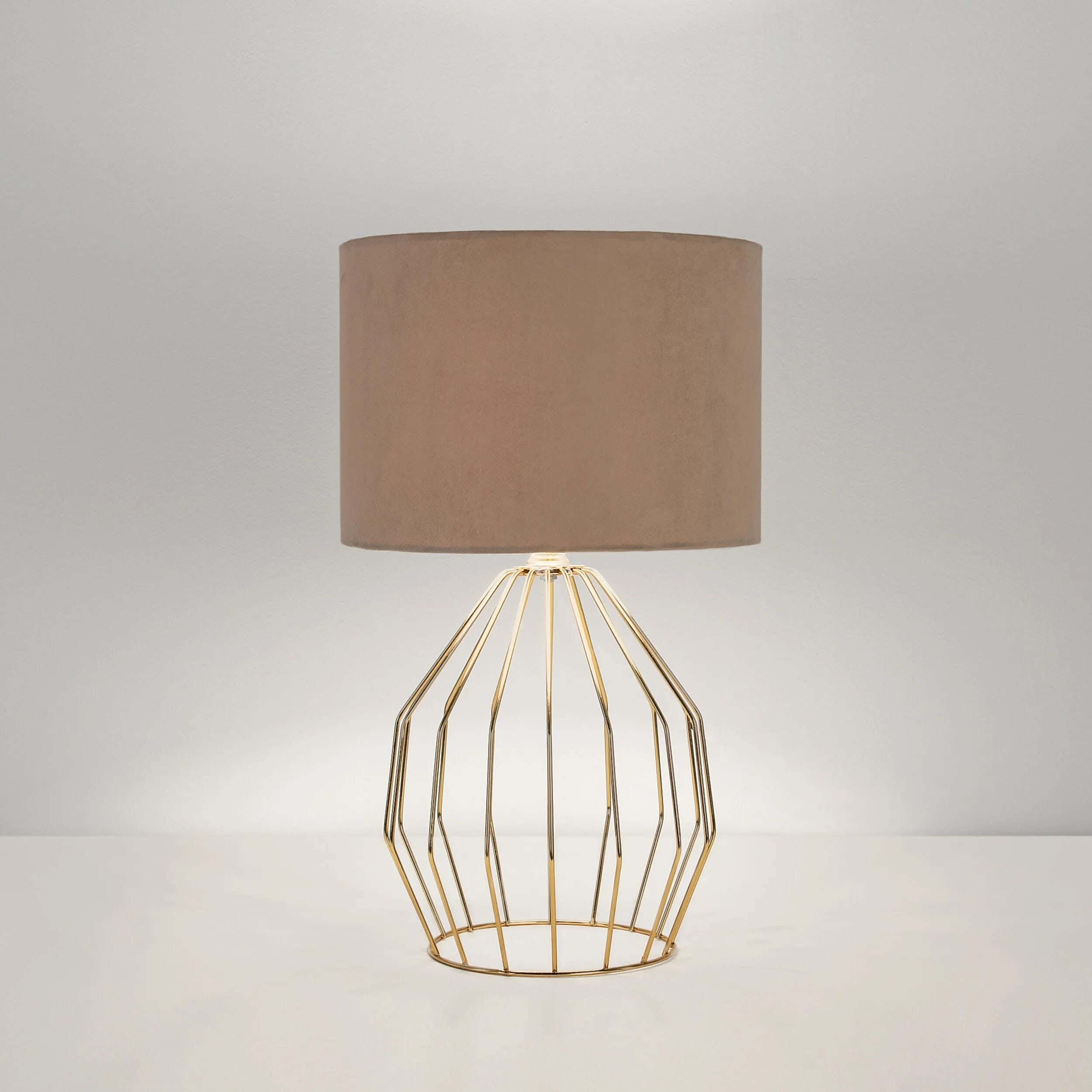 TBS Fabric Modern Table Lamp, 65 ×40 cm - Beige