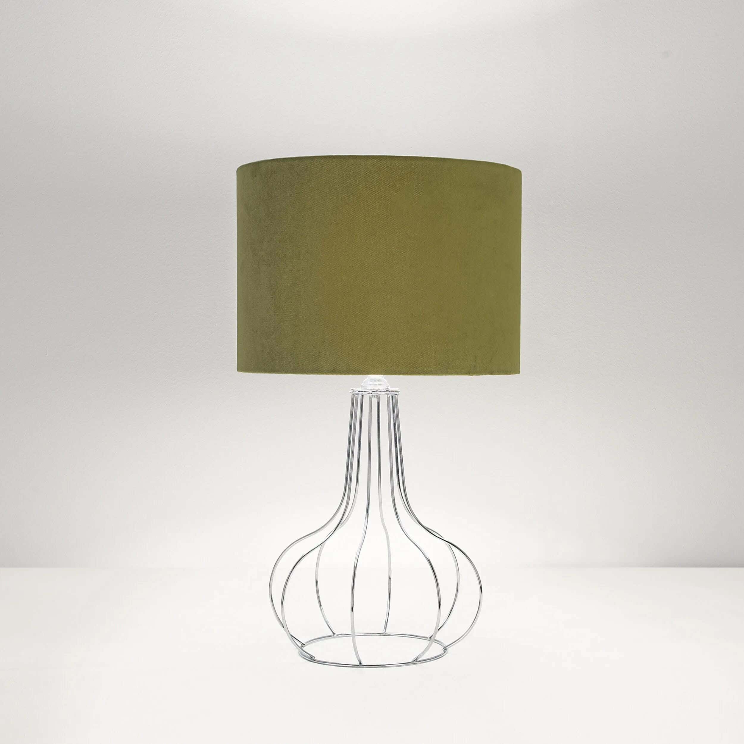 TBS Fabric Modern Table Lamp, 65 ×40 cm - Olive