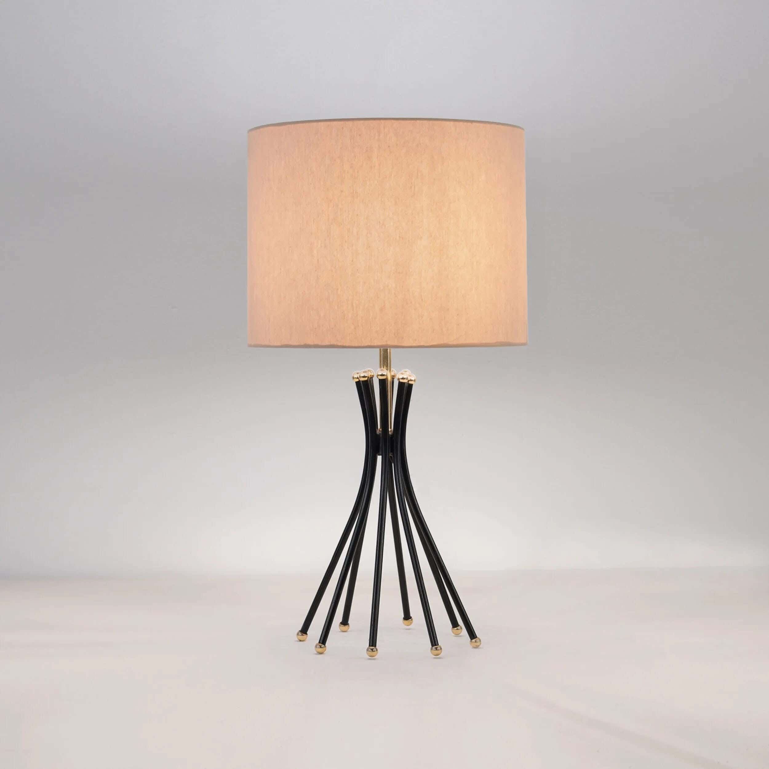 TBS Fabric Modern Table Lamp, 65 ×40 cm - Pink