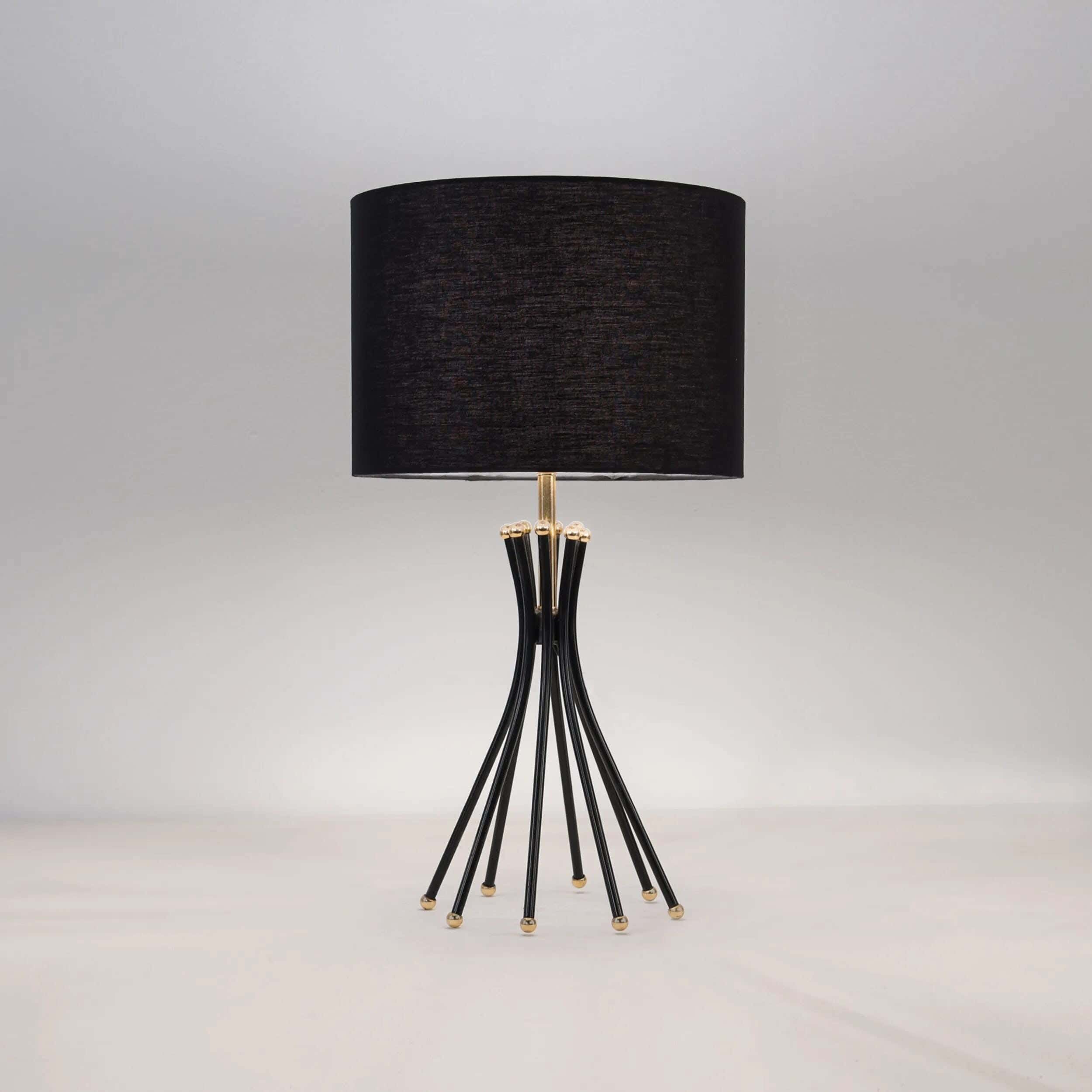 TBS Fabric Modern Table Lamp, 65 ×40 cm - Black