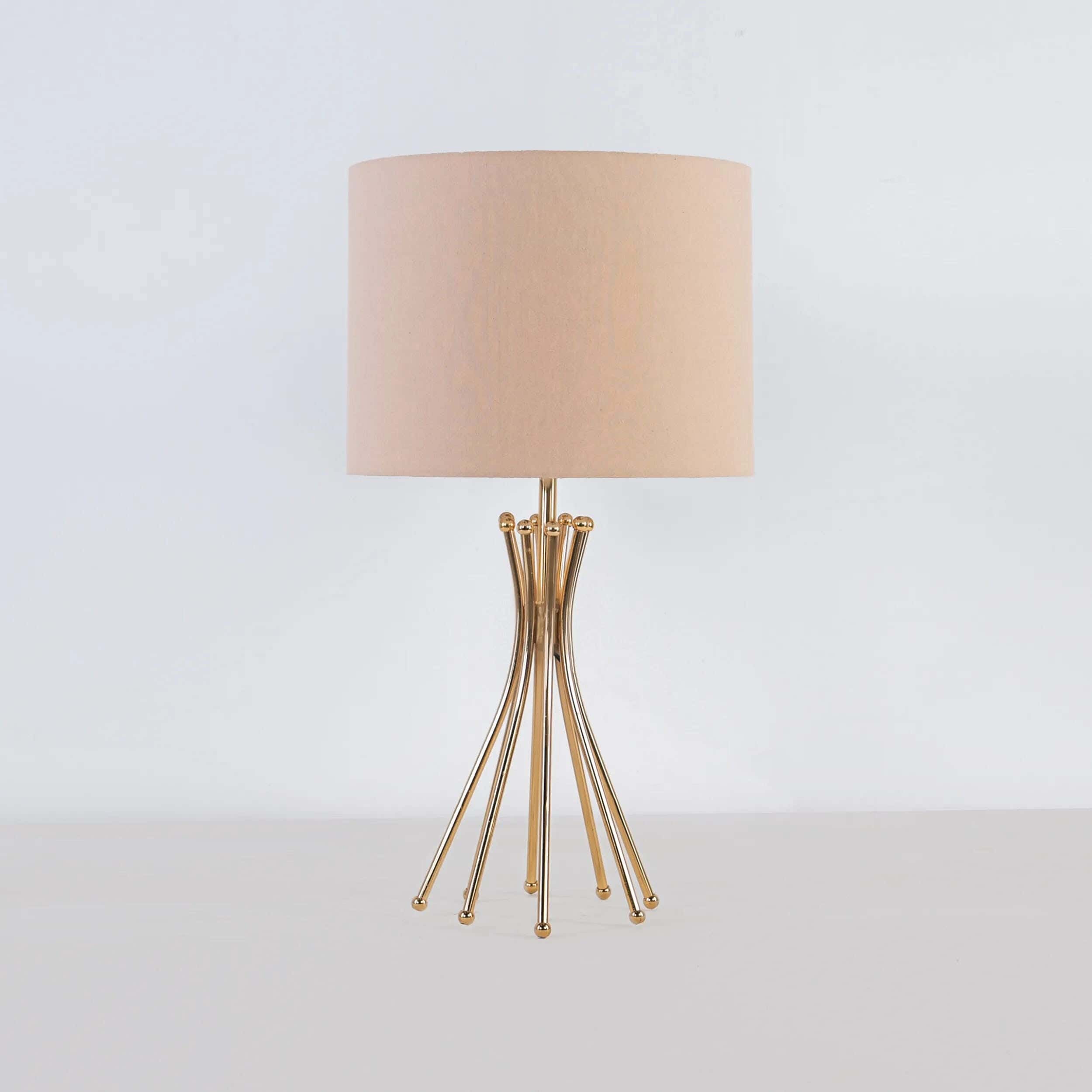 TBS Fabric Modern Table Lamp, 65 ×40 cm - Pink