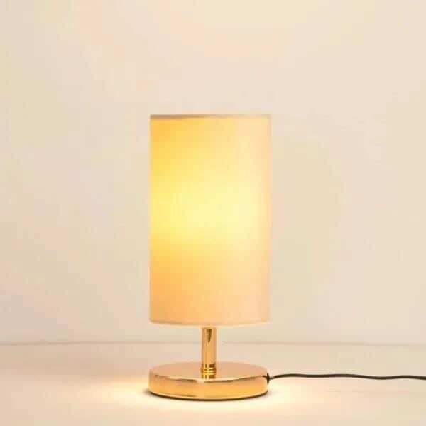 TBS Fabric Modern Table Lamp, 28 ×12 cm - Beige