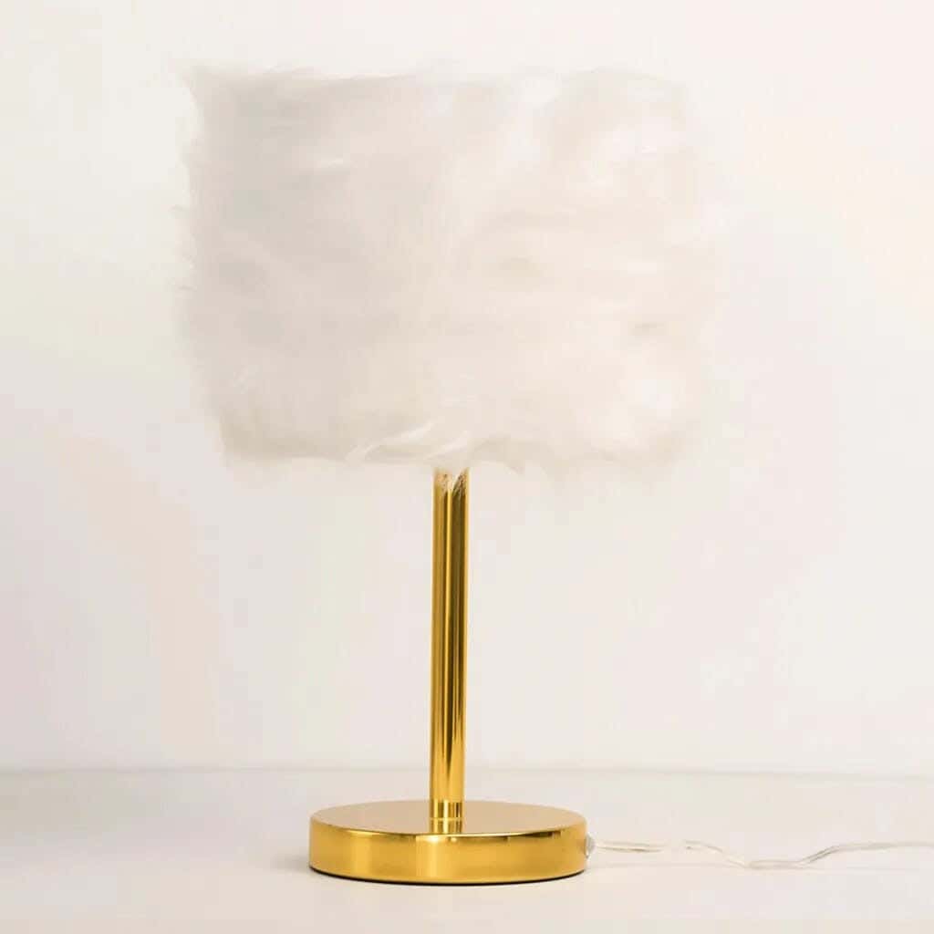 TBS Fur Modern Table Lamp, 45 ×25 cm - White