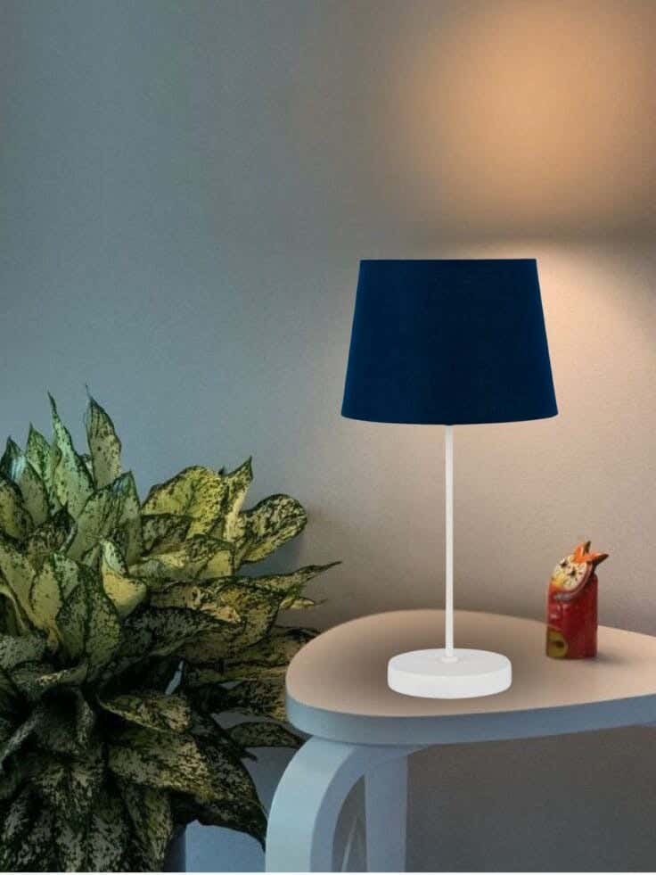 TBS Fabric Modern Table Lamp, 45 ×30 cm - Navy Blue